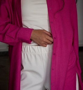 Рубашка OVER Size Крэш Фуксия (44-54)