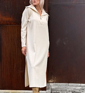 Платье Анорак ангора Миди с разрезами Айвори ONE SIZE (44-50)