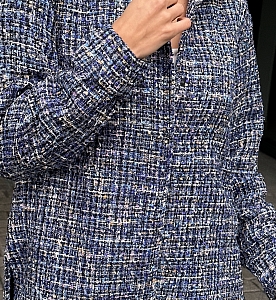 Жакет-Рубашка твид на кнопках с подкладом Синий SM (44-50)